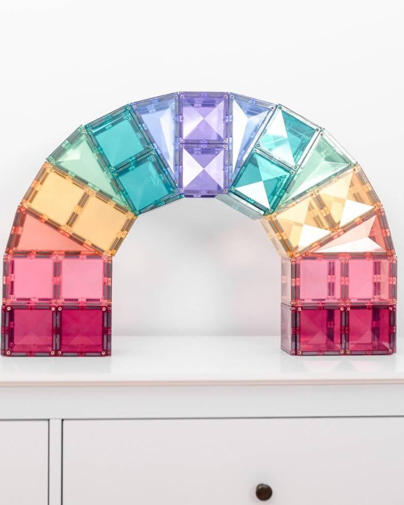 Tuiles magnétiques Connetix - Pastel Creative (120 pcs) - Jeux de construction - Boutique LeoLudo - Connetix