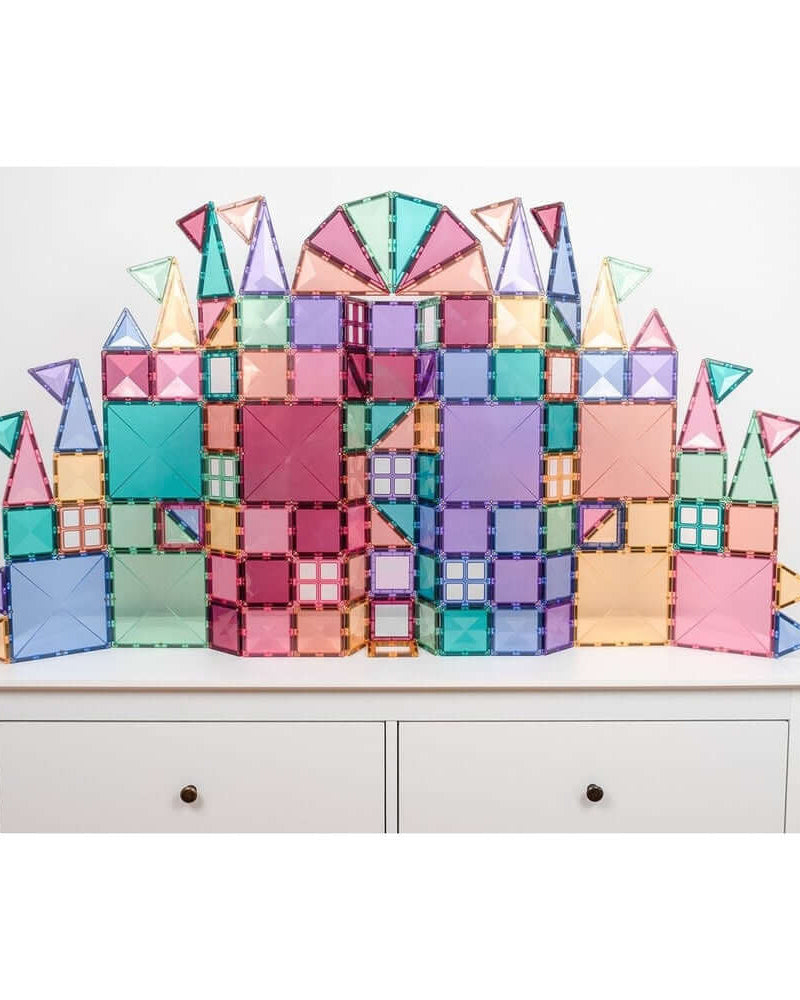 Tuiles magnétiques Connetix - Pastel Creative (120 pcs) - Jeux de construction - Boutique LeoLudo - Connetix