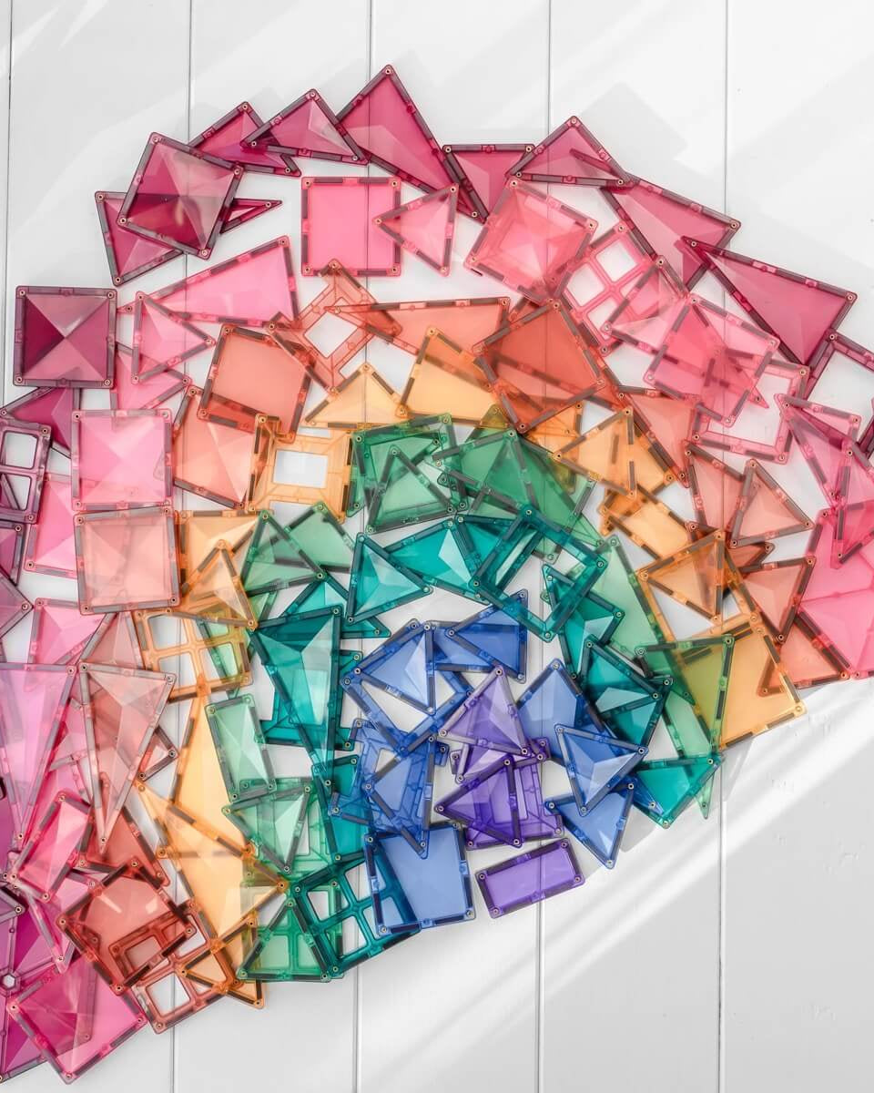 Tuiles magnétiques Connetix - Pastel Mega Pack (202 pcs) - Jeux de construction - Boutique LeoLudo - Connetix