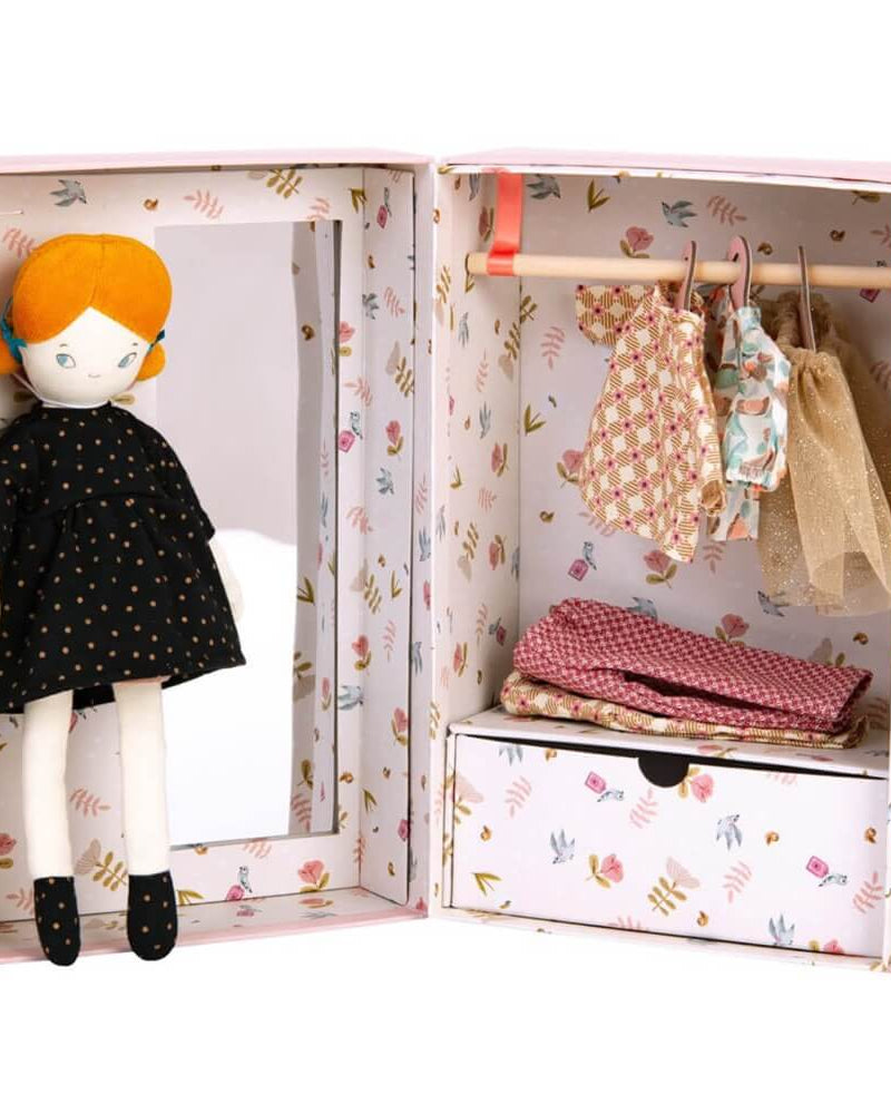 Valise petite garde - robe - Les Parisiennes - Poupées - Boutique LeoLudo - Moulin Roty