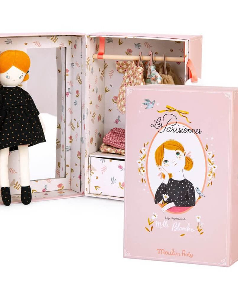 Valise petite garde - robe - Les Parisiennes - Poupées - Boutique LeoLudo - Moulin Roty
