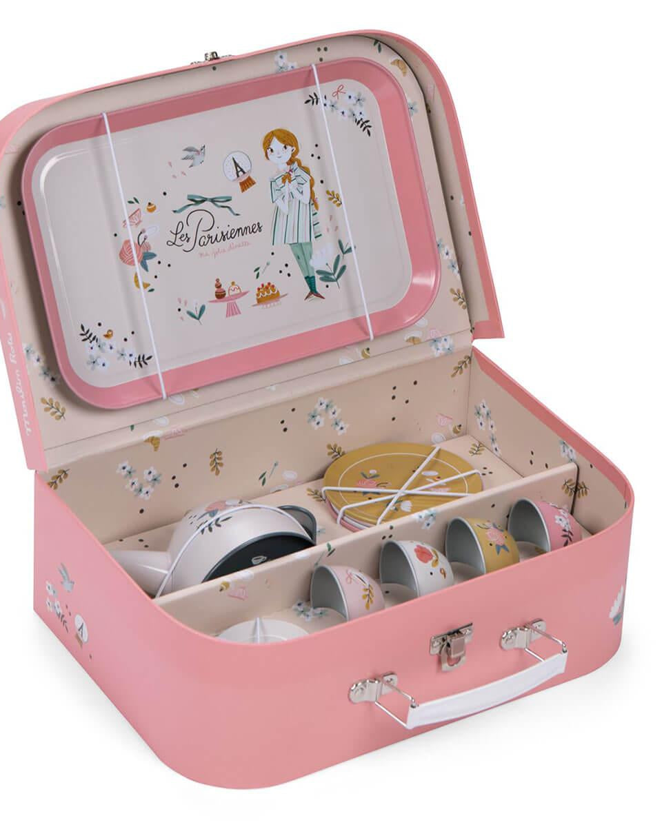 Valisette service de thé en métal - Les Parisiennes - Jouets d'imitation - Boutique LeoLudo - Moulin Roty
