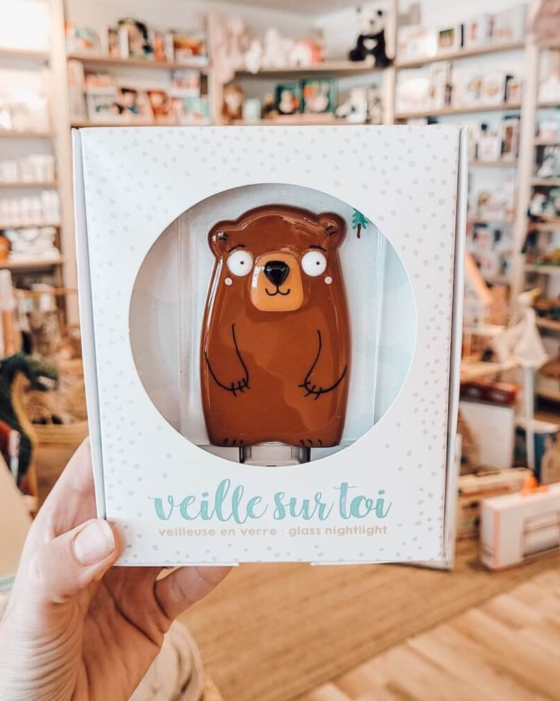 Veilleuse - Winston l'ours brun -Veilleuses- Boutique LeoLudo-Veille sur toi