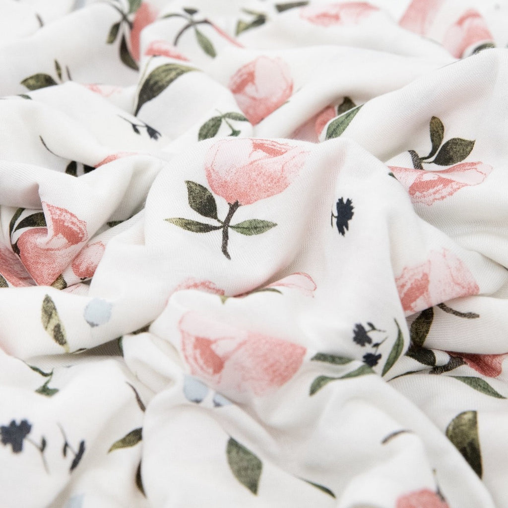 Couverture d'emmaillotage en tricot extensible - Watercolor Rose-Little Unicorn-Boutique LeoLudo