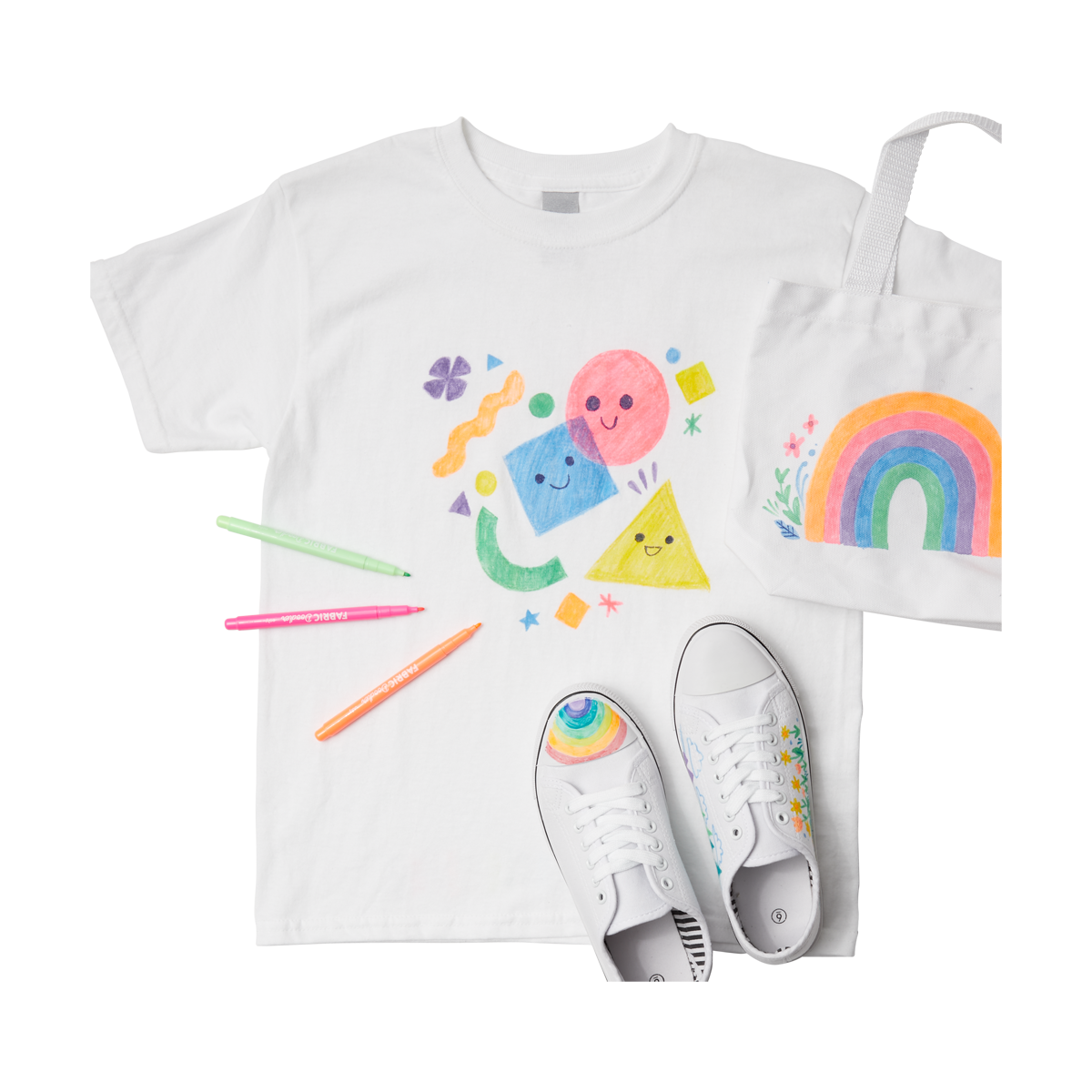 Marqueurs permanents Fabric Doodlers (lot de 12)-OOLY-Boutique LeoLudo