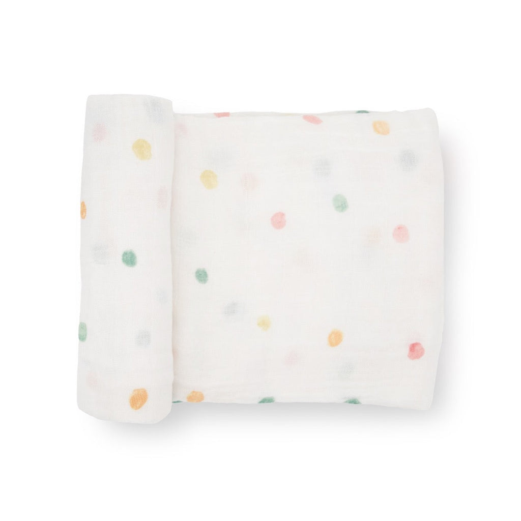 Couverture en mousseline de coton - Party Dots-Little Unicorn-Boutique LeoLudo