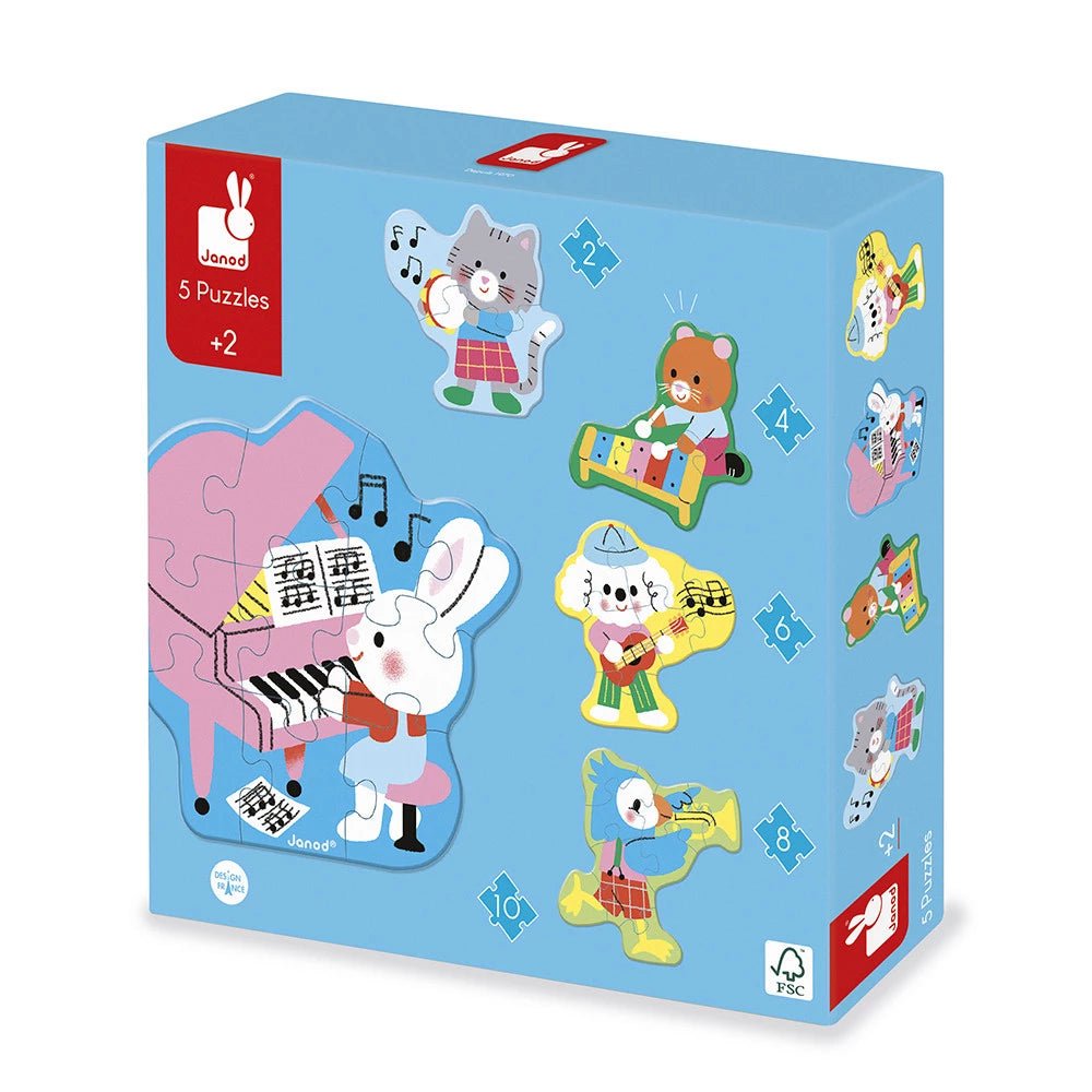 5 puzzles progressifs – Musique -Casse-têtes- Boutique LeoLudo-Janod