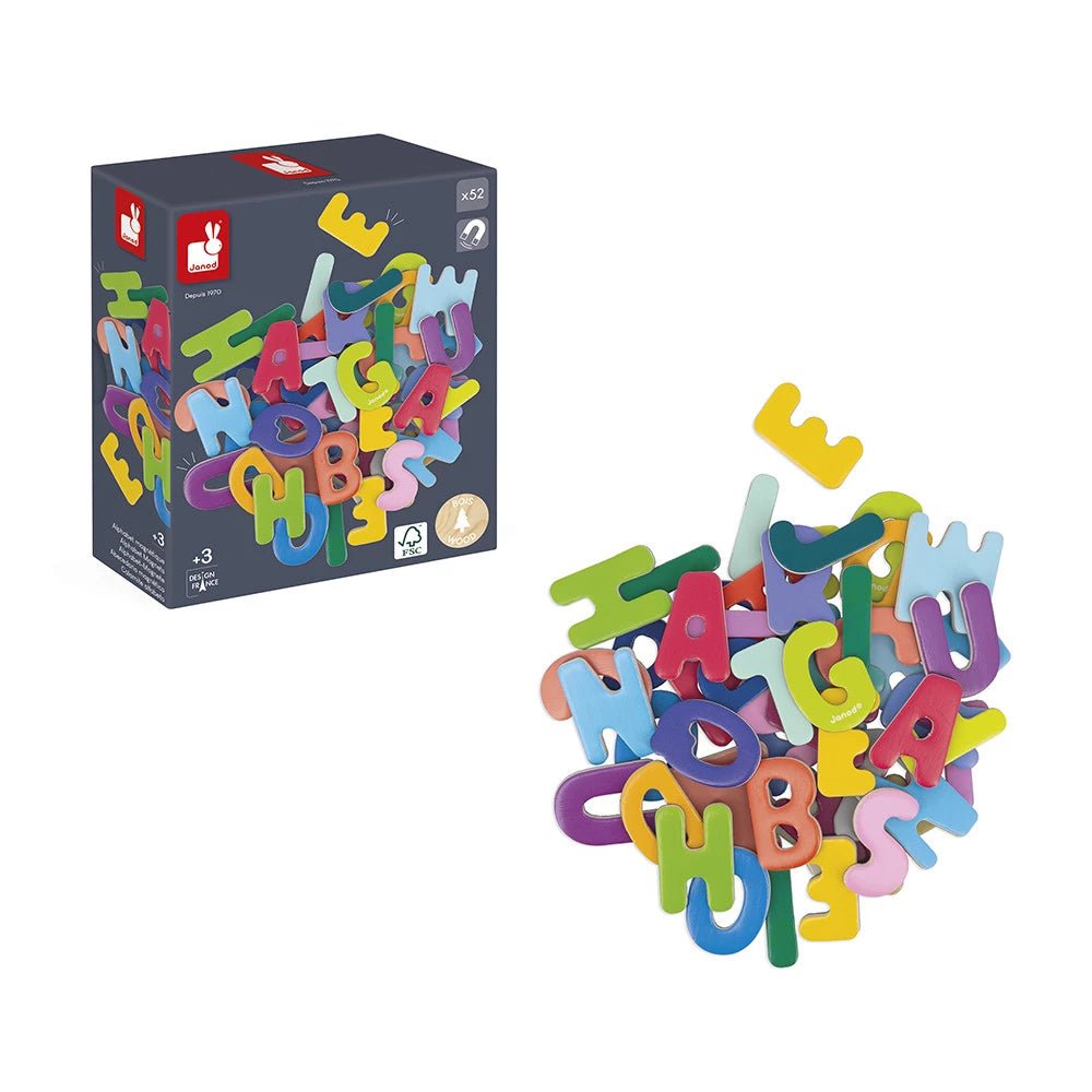 52 lettres magnétiques (bois) - Jeux éducatifs - Boutique LeoLudo - Janod
