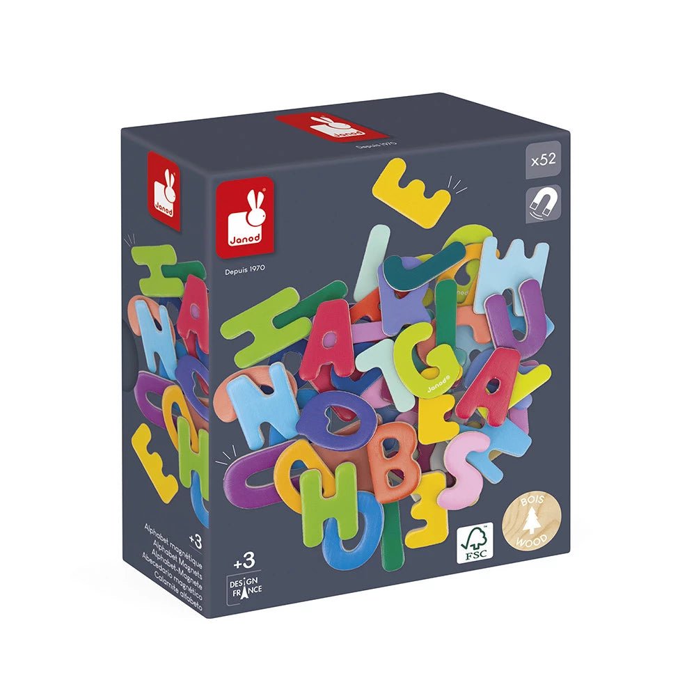 52 lettres magnétiques (bois) - Jeux éducatifs - Boutique LeoLudo - Janod