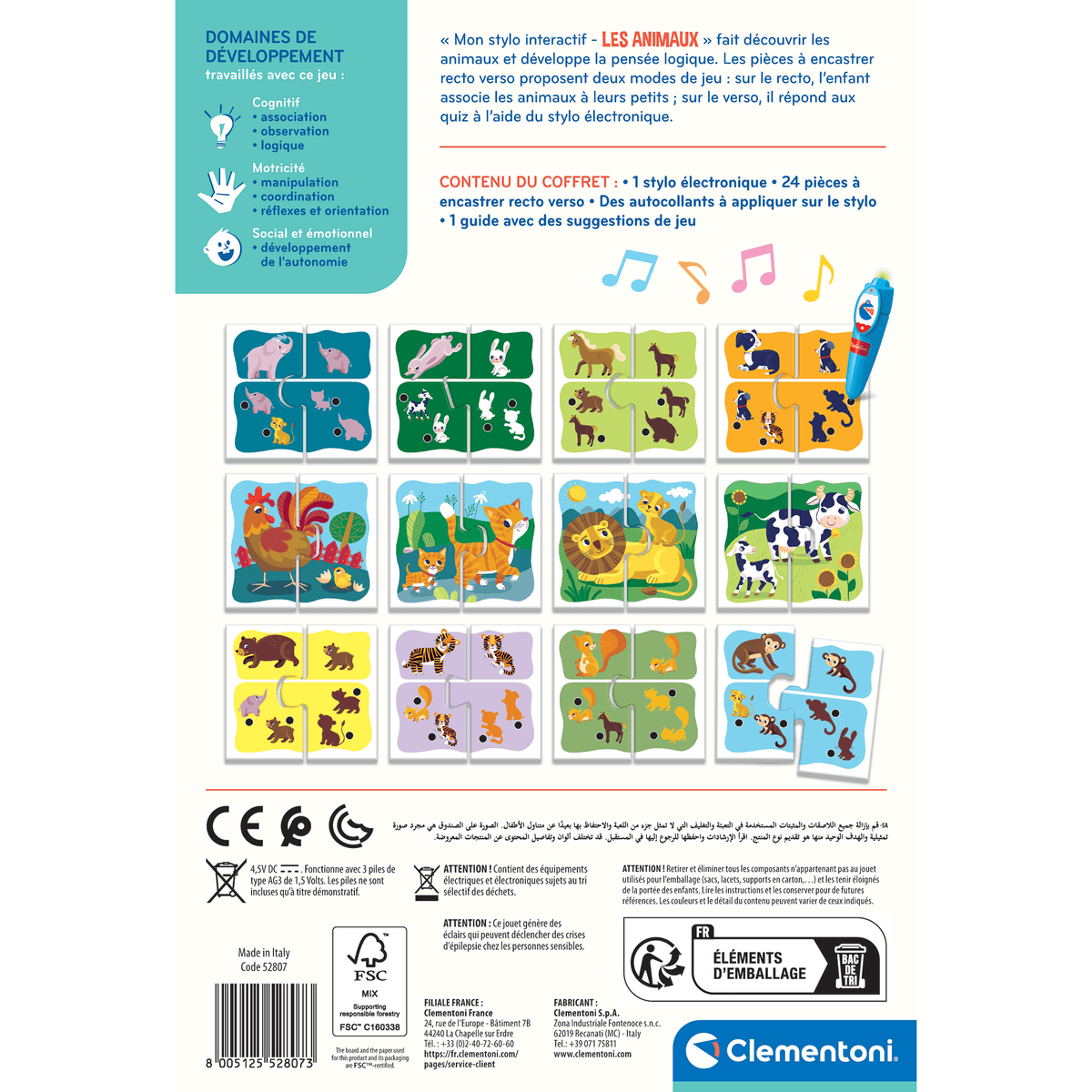 Mon stylo interactif - Les animaux - Clementoni - Boutique LeoLudo