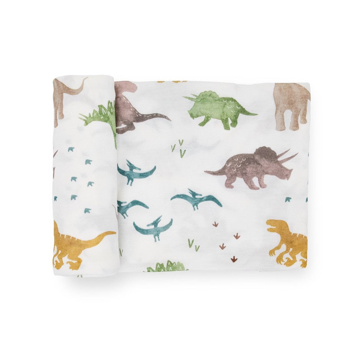 Couverture d'emmaillotage en tricot extensible - Dino Pals-Little Unicorn-Boutique LeoLudo
