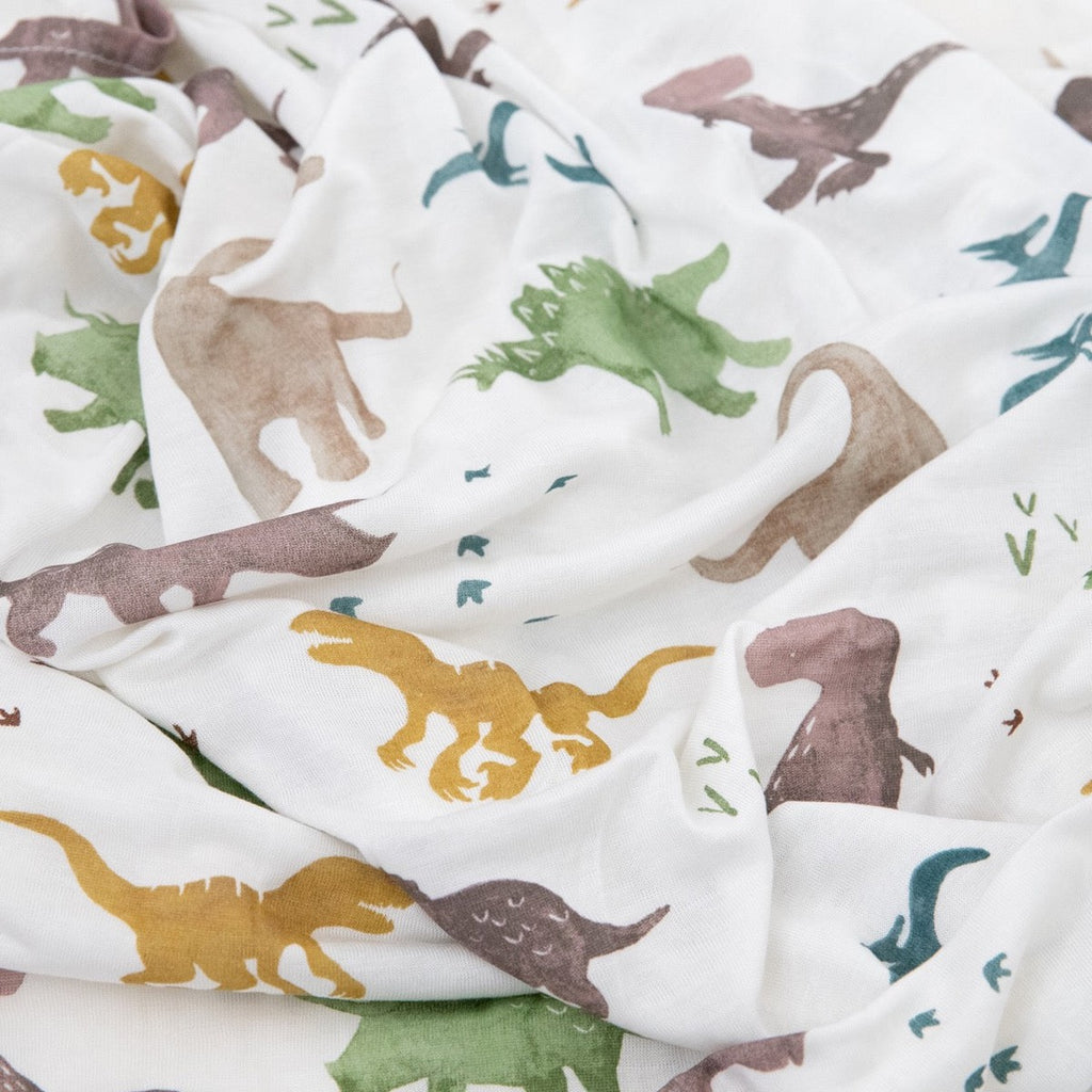 Couverture d'emmaillotage en tricot extensible - Dino Pals-Little Unicorn-Boutique LeoLudo
