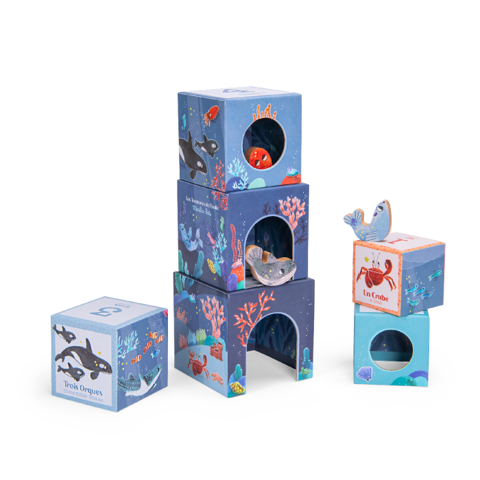 Cubes gigognes empilables Aventures de Paulie-Moulin Roty-Boutique LeoLudo