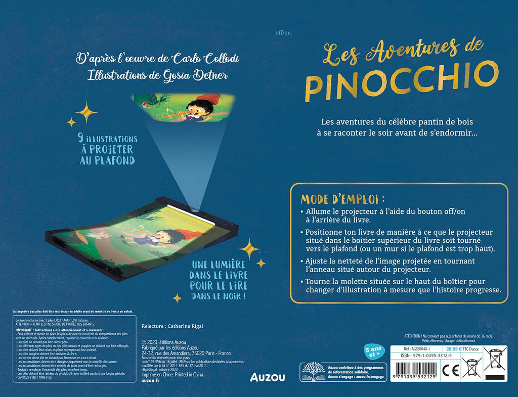 Livre-projecteur - Les aventures de Pinocchio-Auzou-Boutique LeoLudo