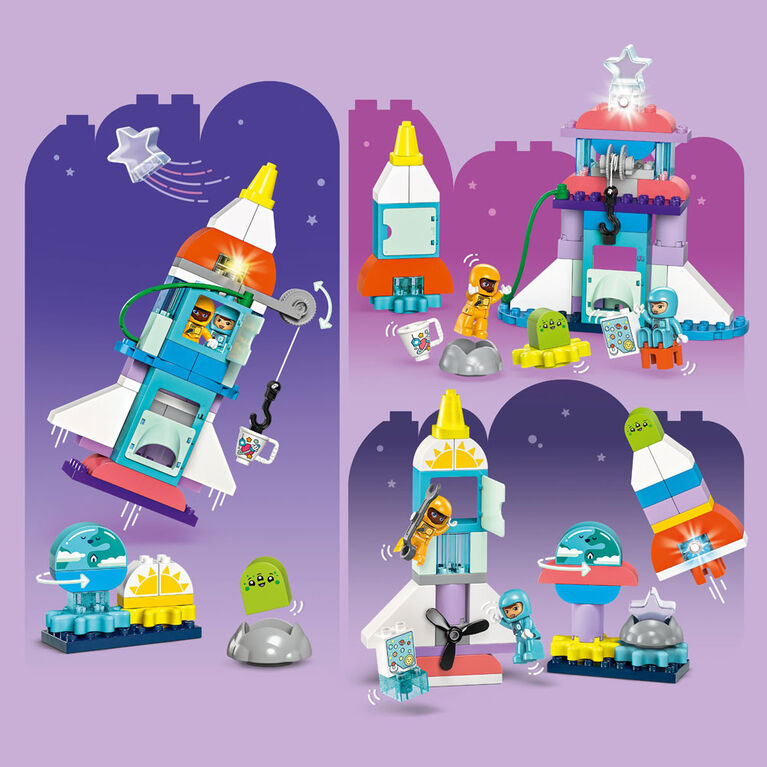 Aventure en navette spatiale 3-en-1 DUPLO (58 pcs)-LEGO-Boutique LeoLudo