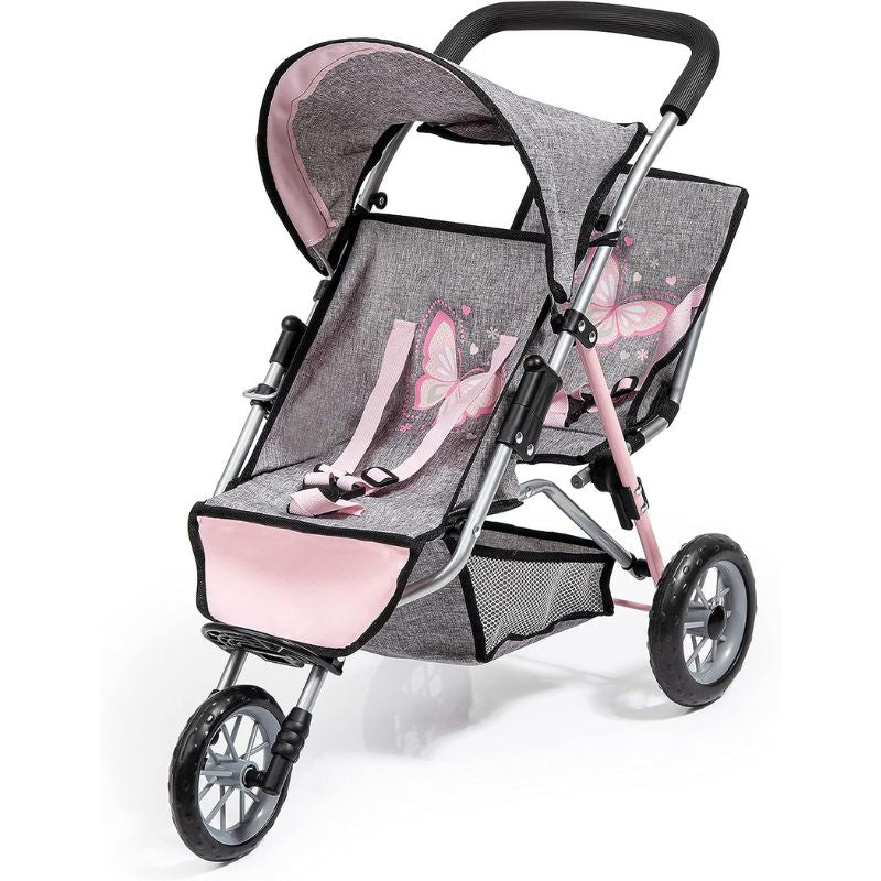 three wheel double stroller 3-wheel double doll stroller