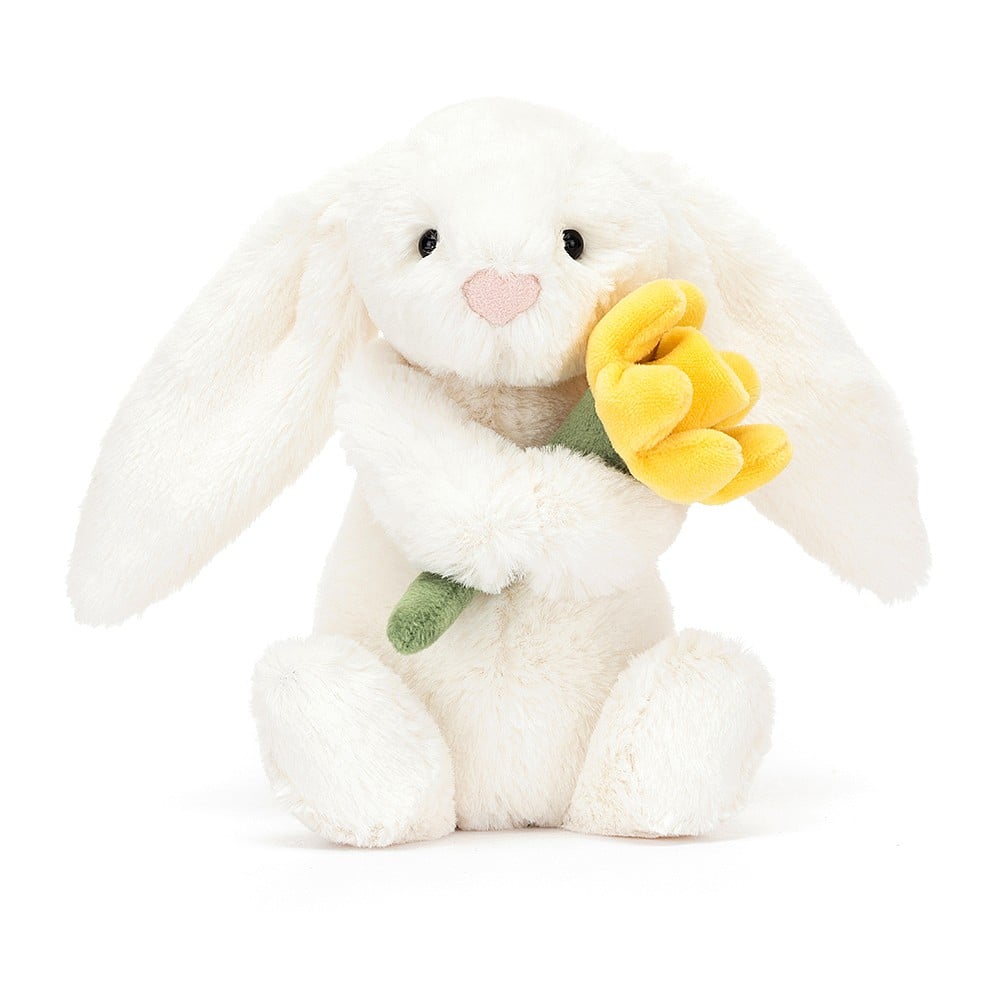 Peluche Bashful Bunny avec jonquille (petit)-Jellycat-Boutique LeoLudo