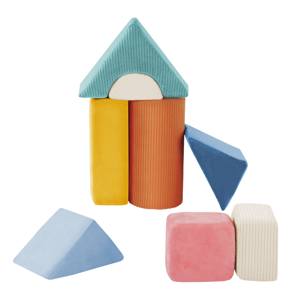 Tumble-y Towers - 8 blocs en mousse texturés