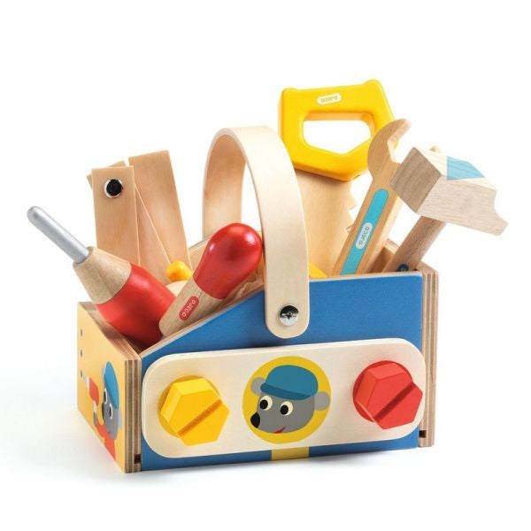 Coffret Minibrico Panier 6 Outils, Boîte 2 Compartiments pour Enfants - Boutique LeoLudo