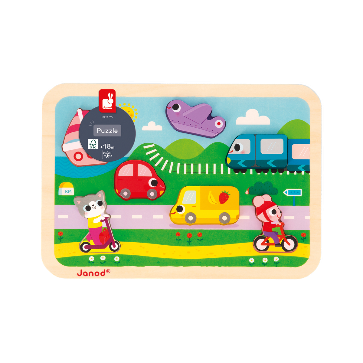 Puzzle Chunky Véhicules : Apprentissage ludique Casse-têtes- Boutique LeoLudo