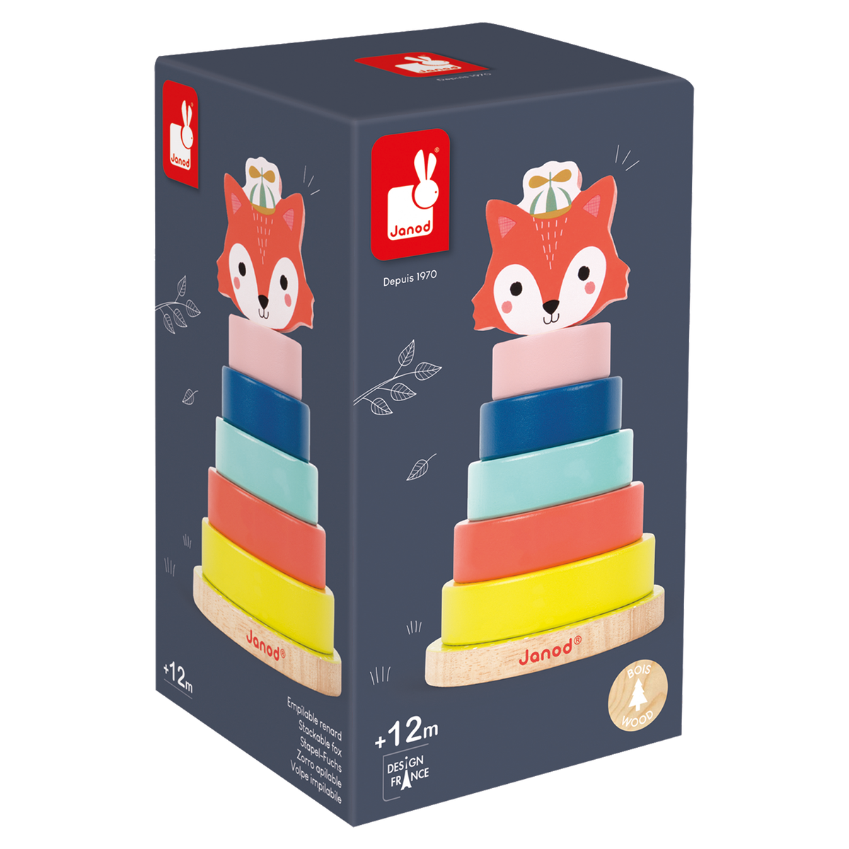 Renard empilable : jeu enfant Baby ForestJouets à trier & empiler - Boutique LeoLudo