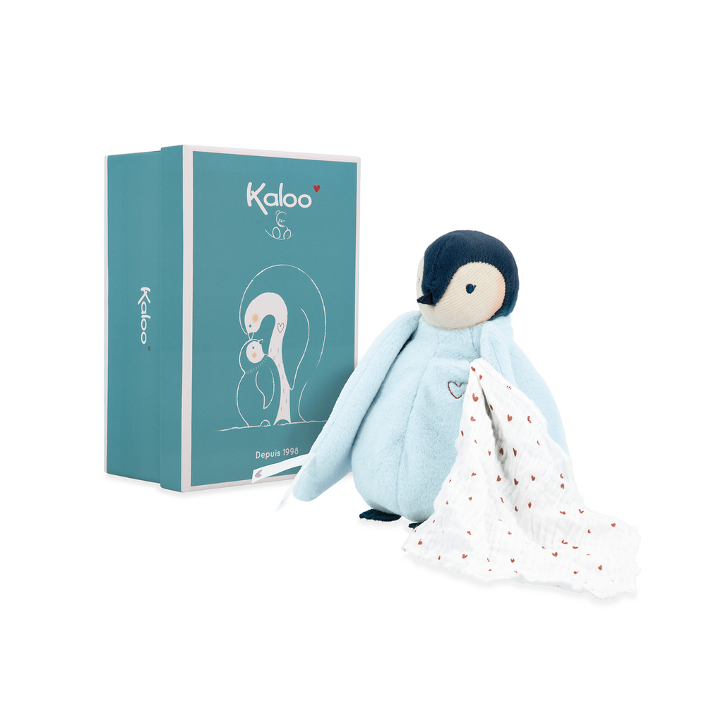 Peluche bisous Pingouin - Bleu-Kaloo-Boutique LeoLudo