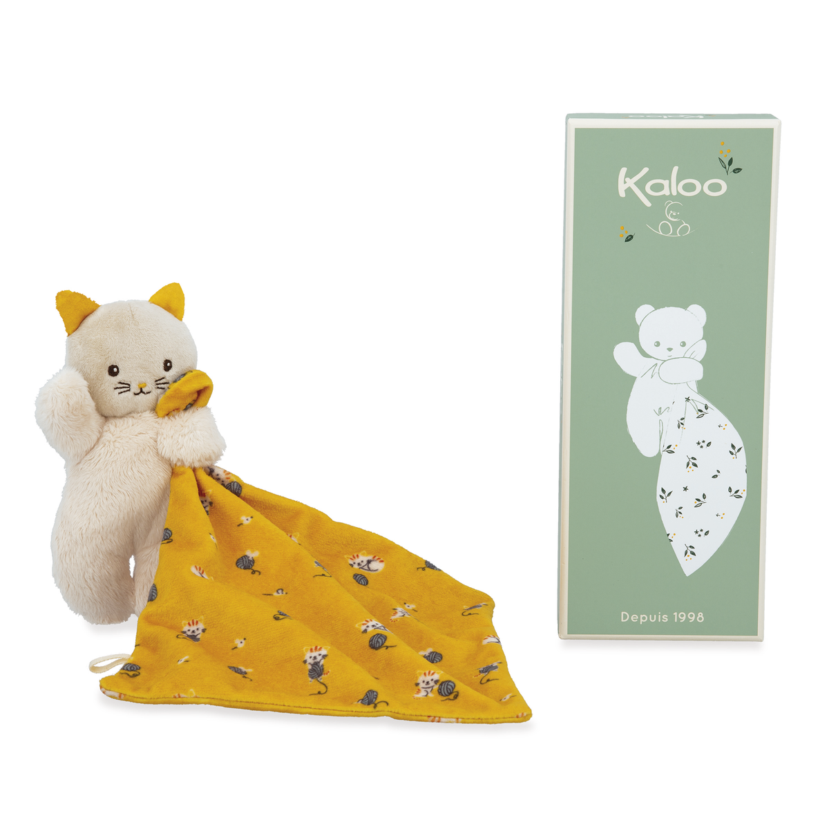 Doudou Chat jaune-Kaloo-Boutique LeoLudo