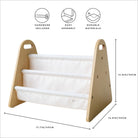 Bibliothèque portative double face - dimensions - 3 Sprouts - Boutique LeoLudo