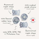 Lot de 4 suces FRIGG Moonlight Sailing - Bleu poudre (0-6 mois)-Mushie-Boutique LeoLudo