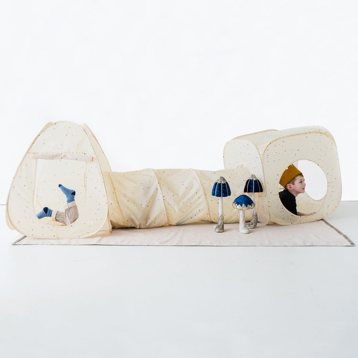 Ensemble 3-en-1 tentes et tunnel de jeu - Terrazzo beige - 3 Sprouts - Boutique LeoLudo