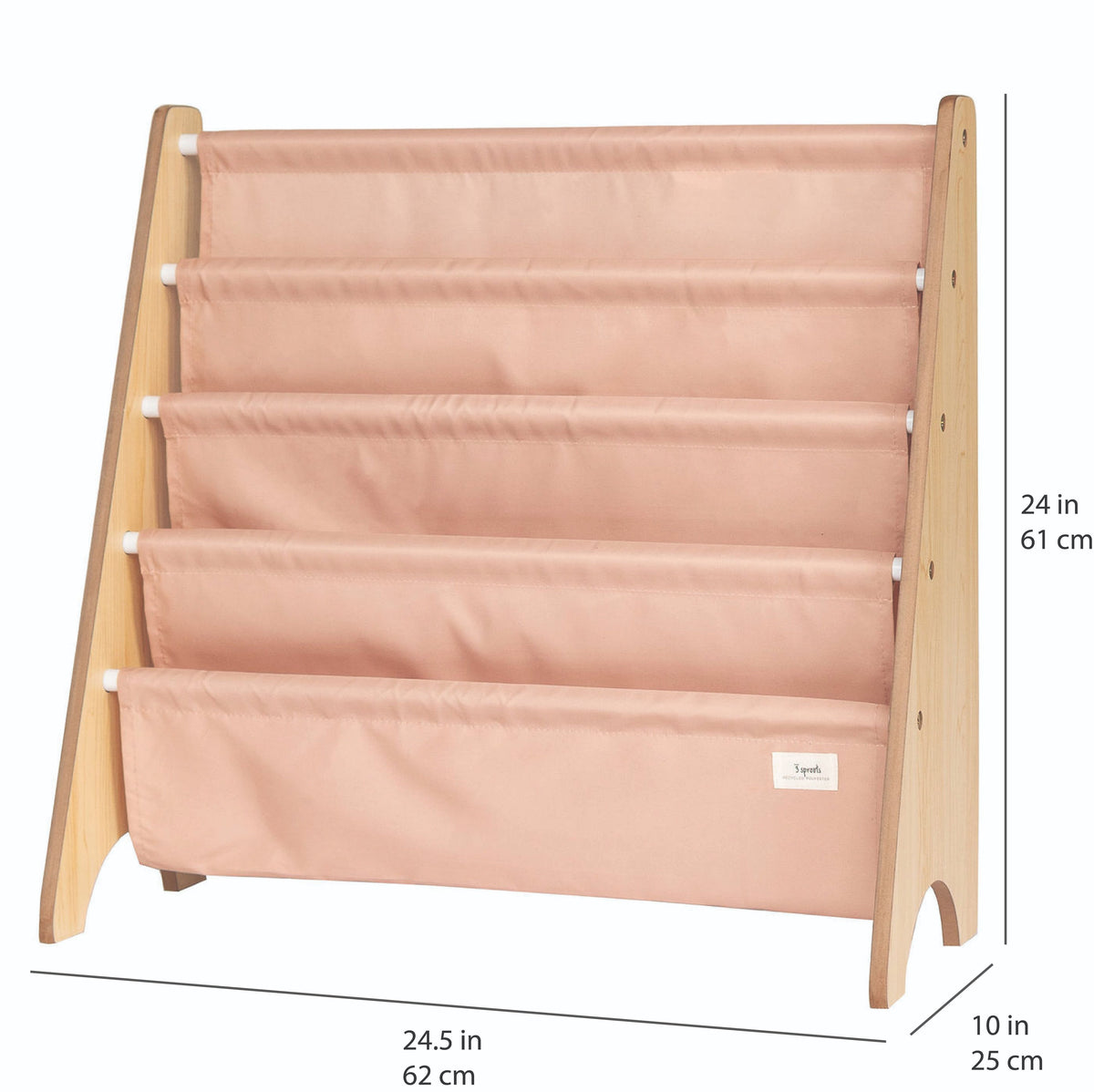 Bibliothèque pour enfant en tissu recyclé - dimensions - 3 Sprouts - Boutique LeoLudo