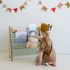 Bibliothèque pour enfant en tissu recyclé - Vert - 3 Sprouts - Boutique LeoLudo