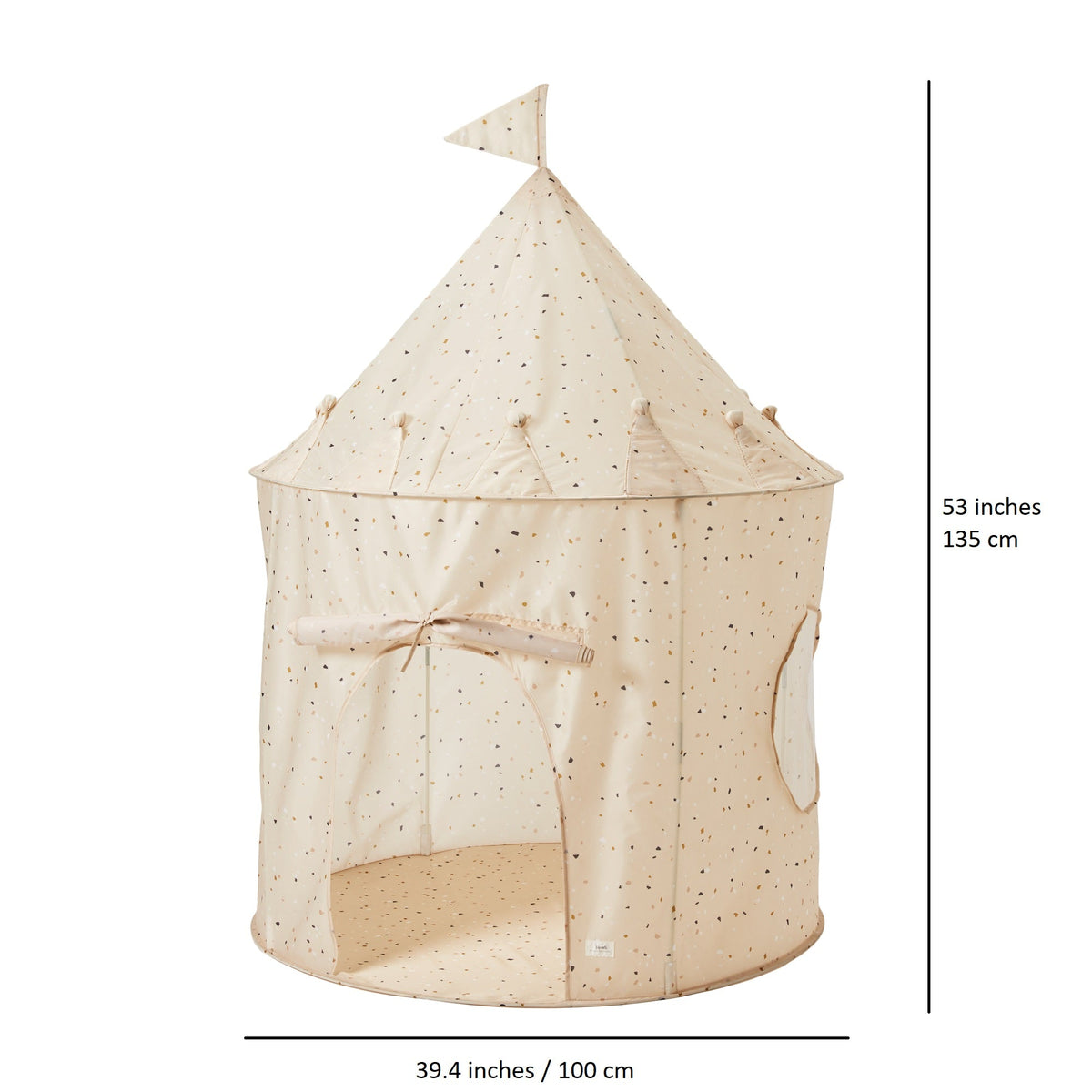 Tente de jeu château en tissu recyclé - dimensions - 3 Sprouts - Boutique LeoLudo