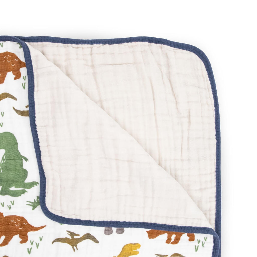 Couette pour bébé en mousseline de coton (quilt) - Dino Friends-Little Unicorn-Boutique LeoLudo