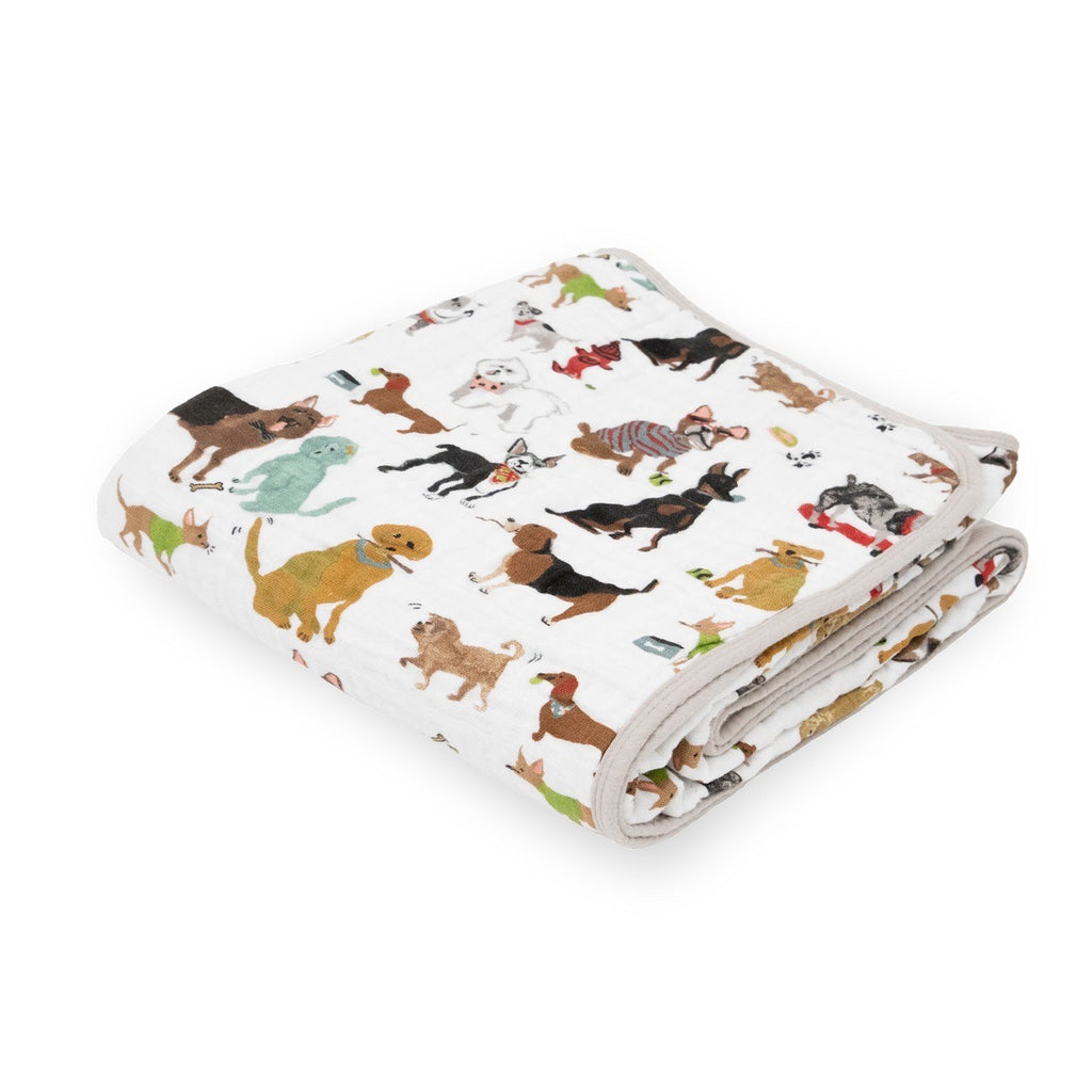 Couette en mousseline de coton (quilt) - Woof-Little Unicorn-Boutique LeoLudo