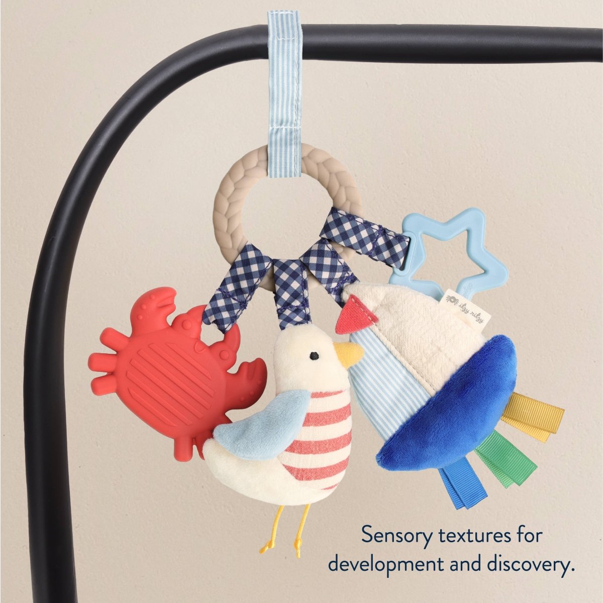 Anneau d’activités sensoriel bébé nautique – Bitzy Busy Ring - Jouets de dentition - Boutique LeoLudo - Itzy Ritzy Canada