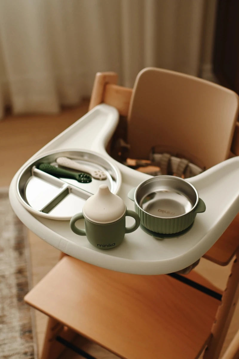 Assiette à compartiments en acier avec succion en silicone - Alimentation & repas - Boutique LeoLudo - Minika