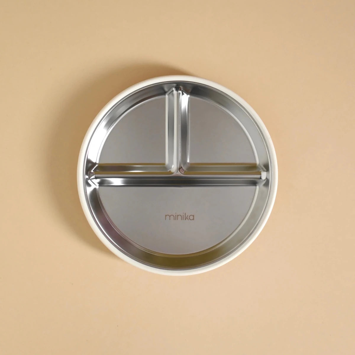 Assiette à compartiments en acier avec succion en silicone - Alimentation & repas - Boutique LeoLudo - Minika