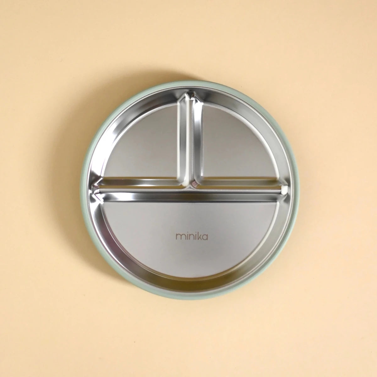 Assiette à compartiments en acier avec succion en silicone - Alimentation & repas - Boutique LeoLudo - Minika
