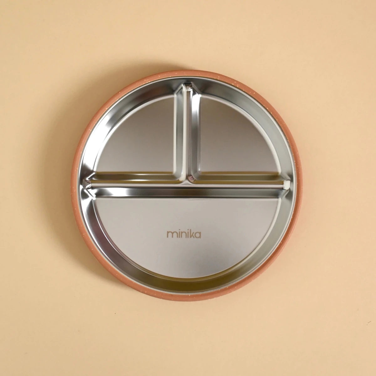 Assiette à compartiments en acier avec succion en silicone -Alimentation & repas- Boutique LeoLudo-Minika