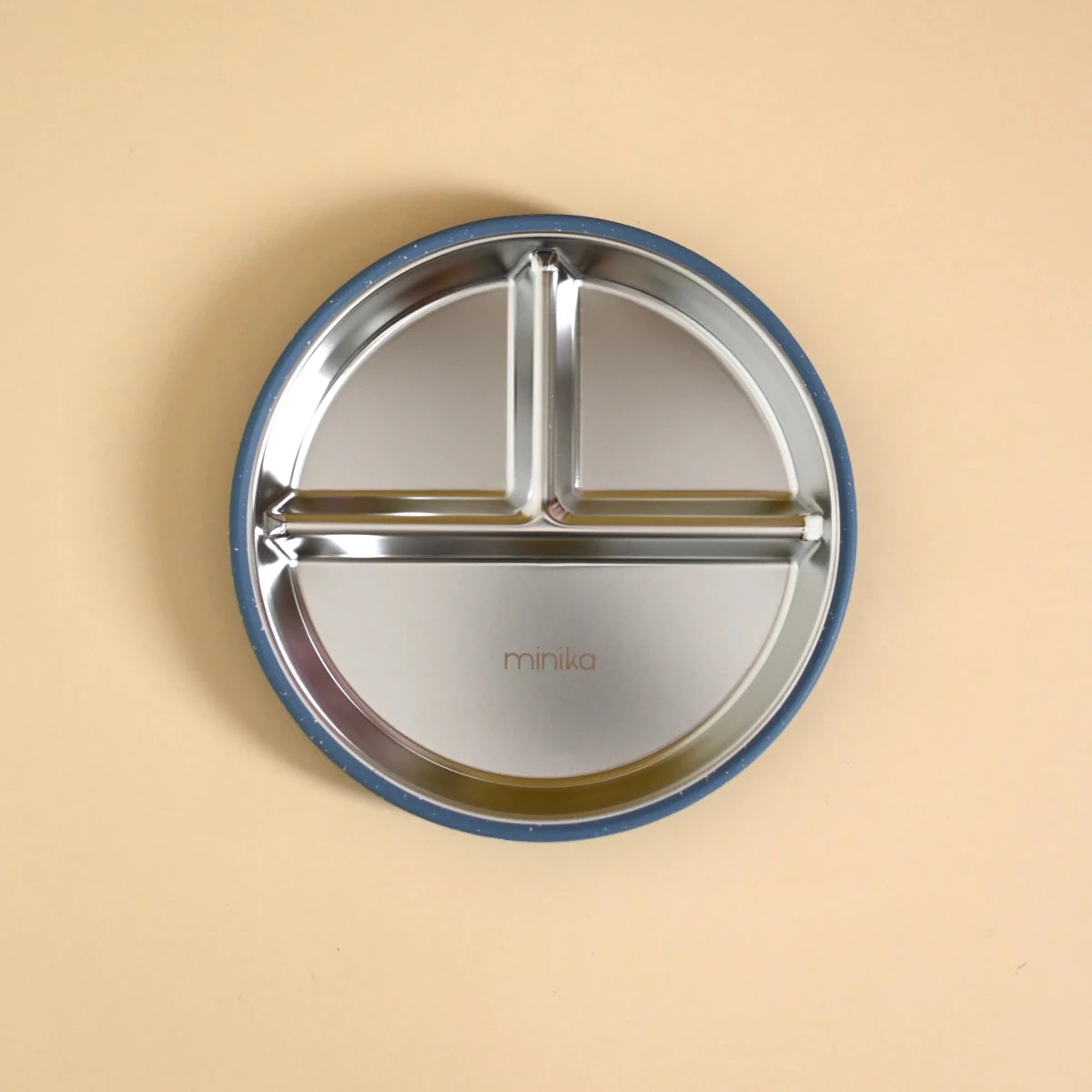 Assiette à compartiments en acier avec succion en silicone - Alimentation & repas - Boutique LeoLudo - Minika