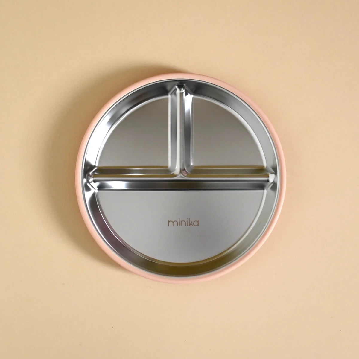 Assiette à compartiments en acier avec succion en silicone - Alimentation & repas - Boutique LeoLudo - Minika