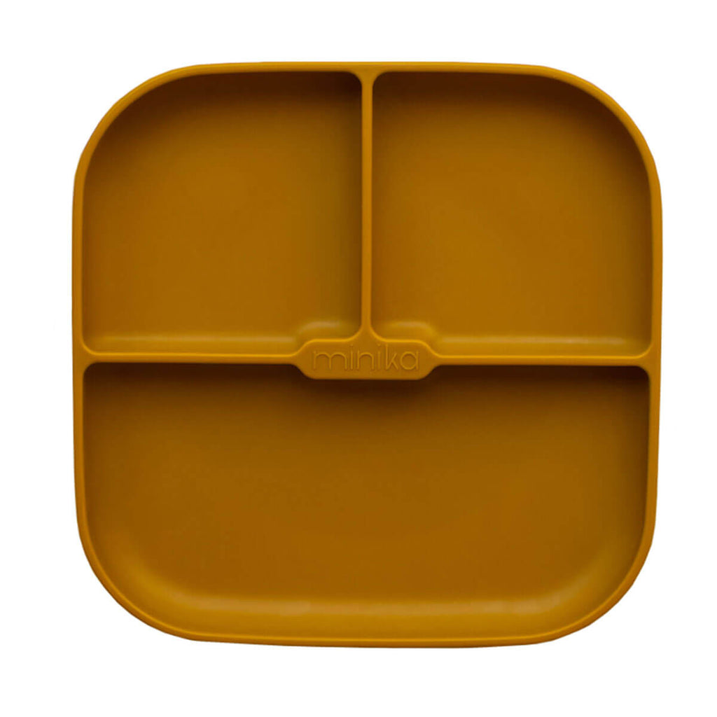 Assiette de silicone avec succion - Ocre-Minika-Boutique LeoLudo