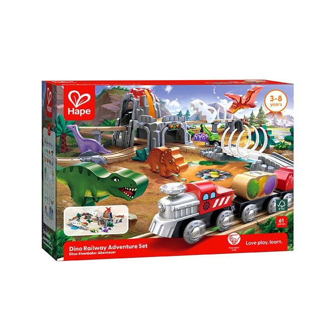 Aventure de train jurassique (61 pcs) - Ensembles de jeu - Boutique LeoLudo - Hape