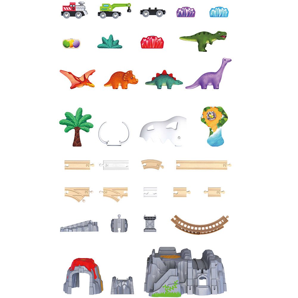 Aventure de train jurassique (61 pcs) - Ensembles de jeu - Boutique LeoLudo - Hape