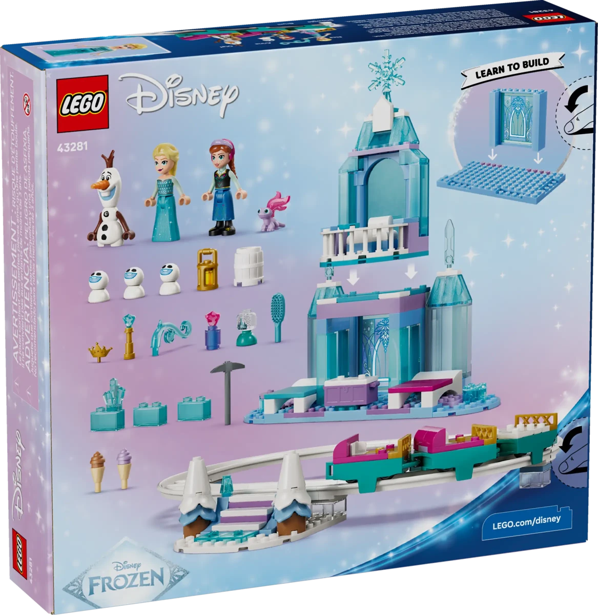 Aventure en traîneau et château de glace d’Elsa (216pcs) – LEGO Disney Frozen - Jeux de construction - Boutique LeoLudo - LEGO