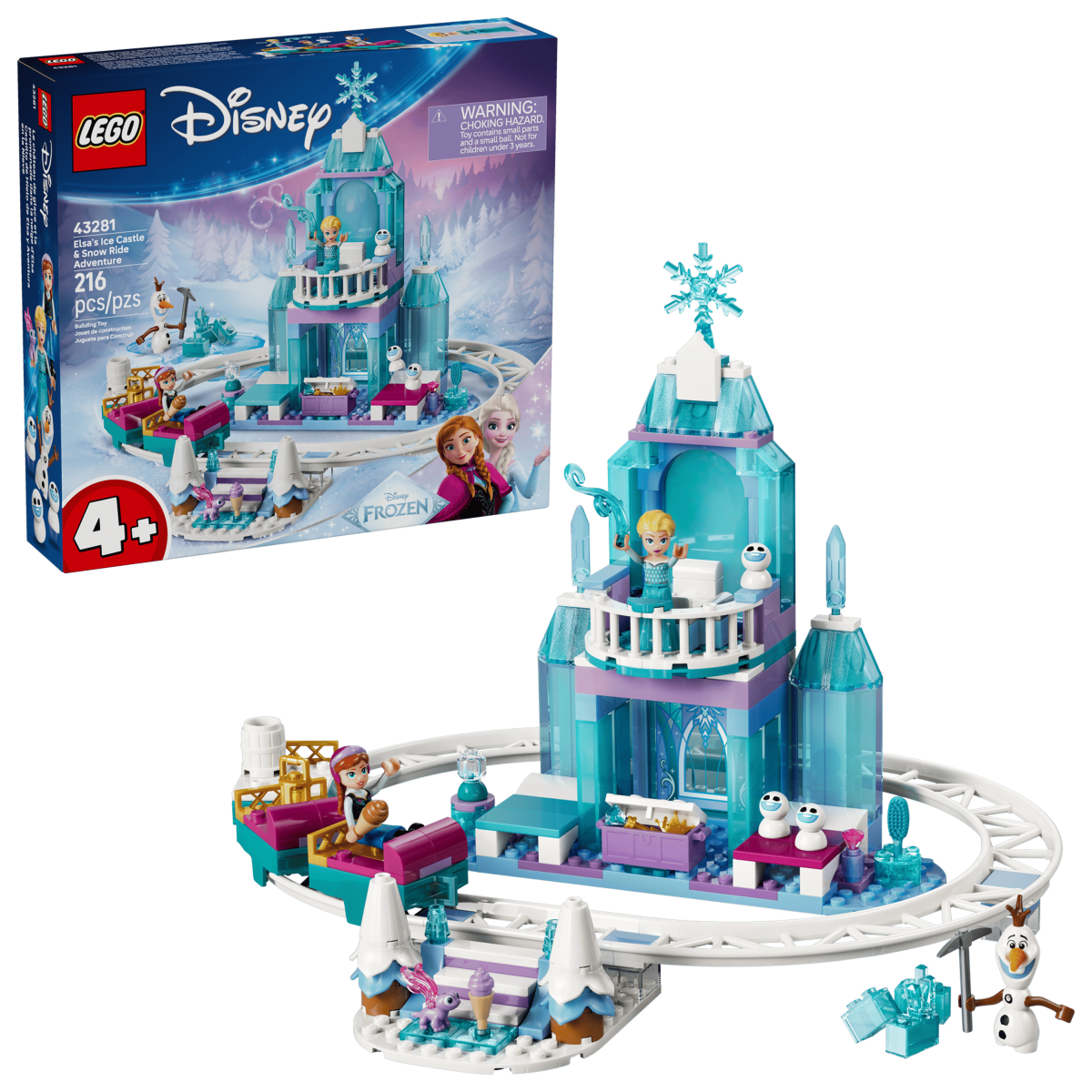 Aventure en traîneau et château de glace d’Elsa (216pcs) – LEGO Disney Frozen - Jeux de construction - Boutique LeoLudo - LEGO