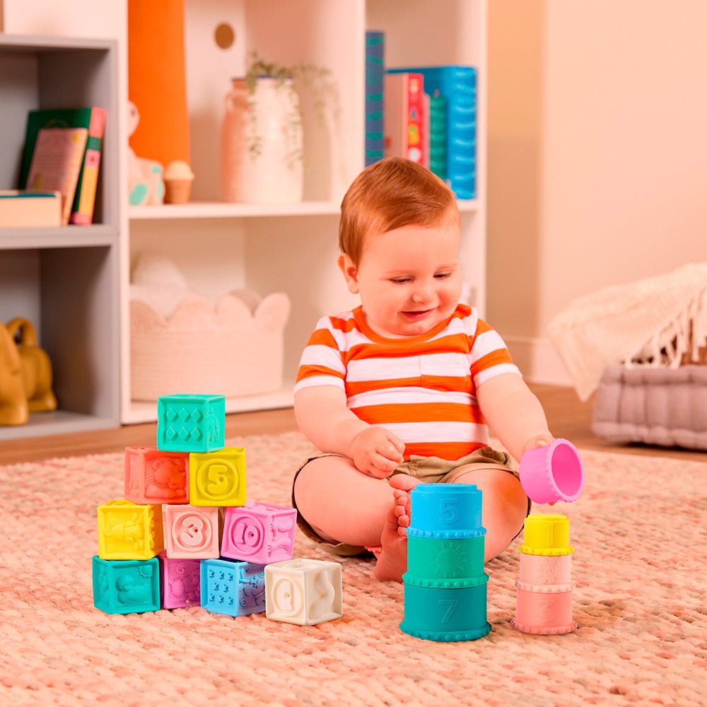 B. Baby - Gobelets et blocs à empiler - Jouets à trier & empiler - Boutique LeoLudo - B. toys