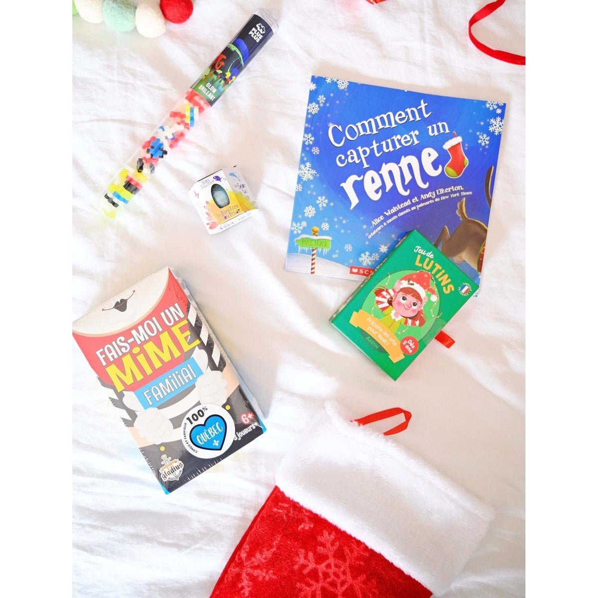 Bas de Noël avec cadeaux et surprises -Ensembles cadeaux- Boutique LeoLudo-LeoLudo