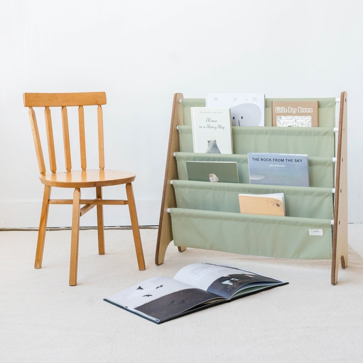 Bibliothèque pour enfant en tissu recyclé - 3 Sprouts -Meubles- Boutique LeoLudo-3 Sprouts
